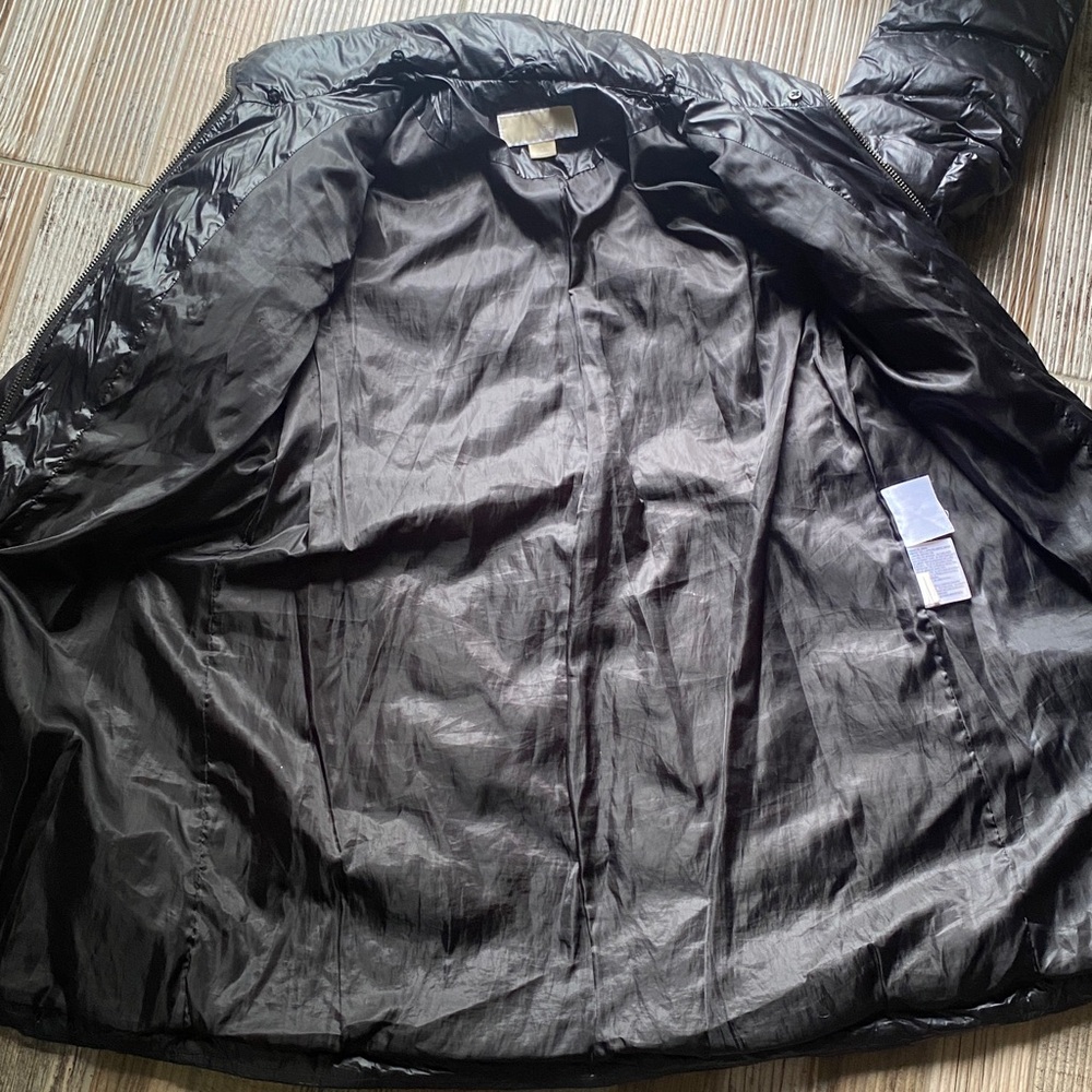 Michael Kors Shiny Black Puffer Coat - Picture 8 of 8